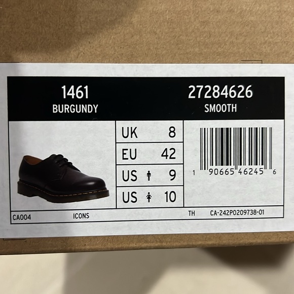Dr Martens 1461 burgundy size US 9 - Picture 3 of 3